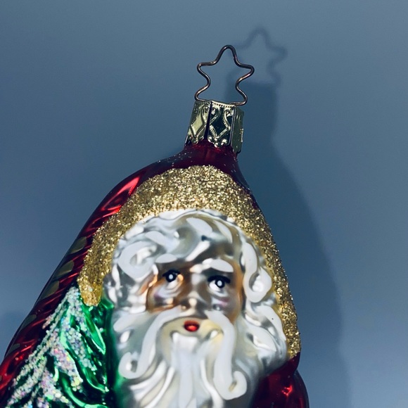 Authentic Star-Topped Inge-Glas German Made Christmas Ornament Large Santa - Picture 3 of 5